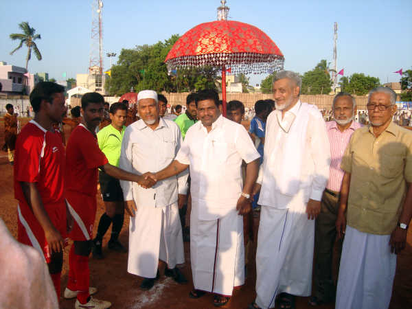 USC President Haji Pallack Lebbai, Secretary Haji Musthafa and Vice - President Haji SO Gias, escorted Cheif Guest Thiru Anitha Radhakrishnan, MLA to Encourage and Greet the players on 30-05-2010