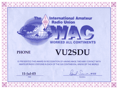 Worked All Continents Award